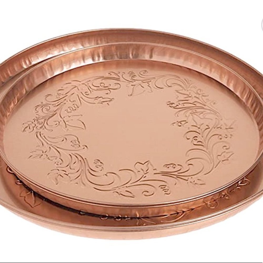 Copper Stove Burner Covers Embossed Ivy By Range Kleen Set of 4 - Picture 4 of 11